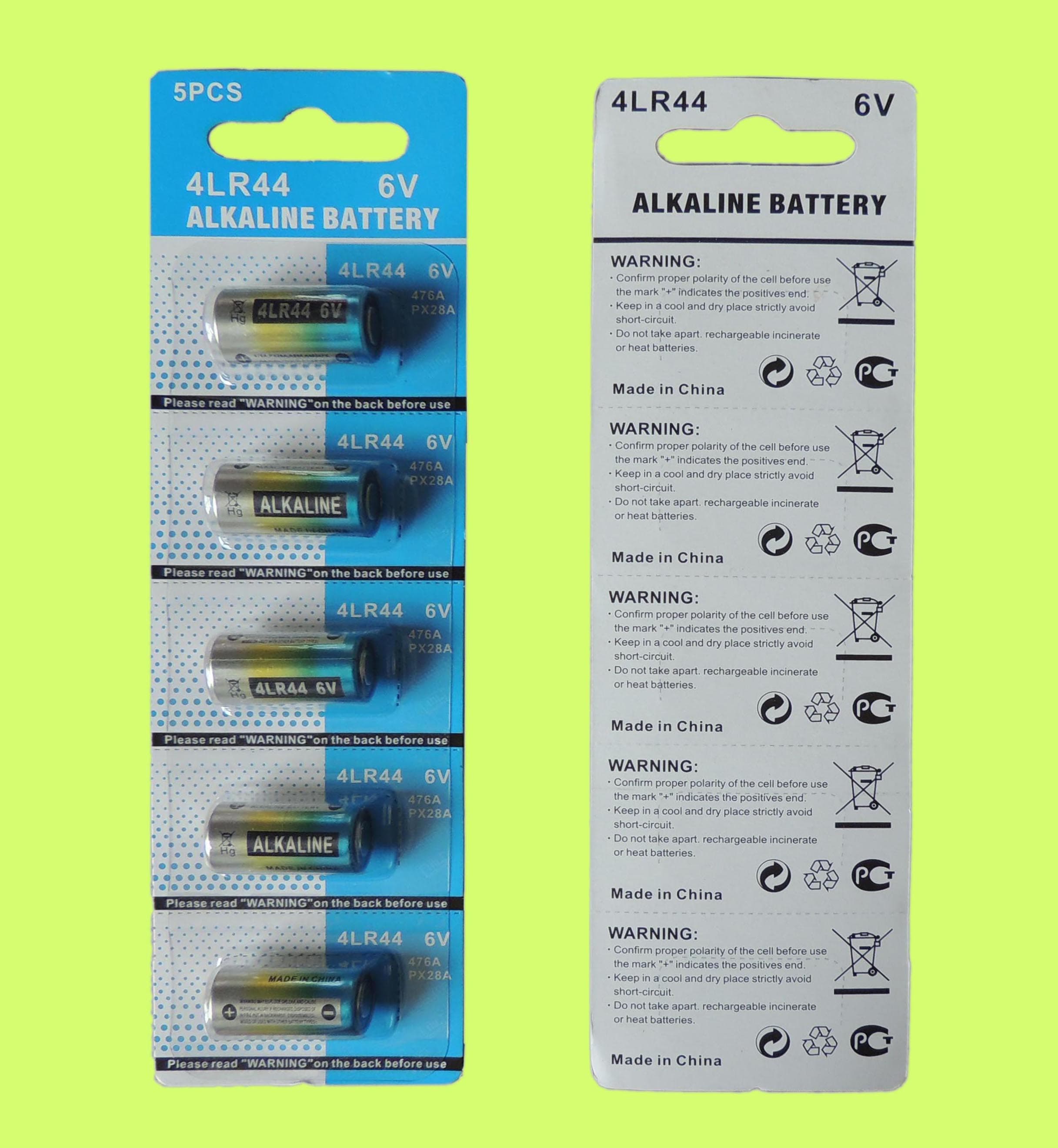 4LR44 6V Alkaline Battery 4AG13_L1325_476A for dog collars
